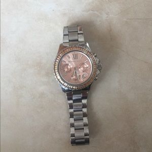 Michael Kors Silver and Rose Gold Women’s Watch